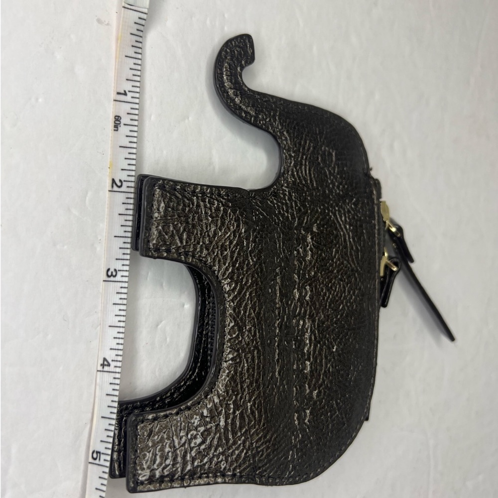 Kate Spade Elephant Coin Bag Metallic Grey Vintage Zip Purse - Picture 10 of 11